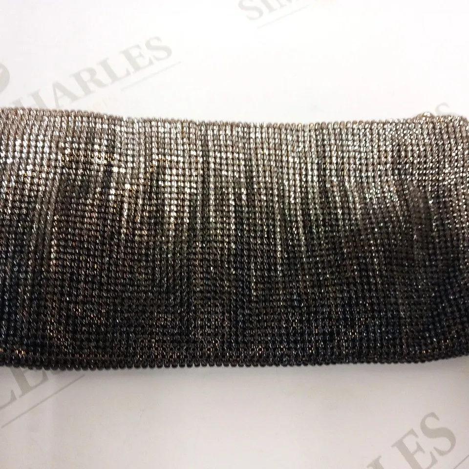 CHRISTIAN LOUBOUTIN SILVER OMBRE CRYSTAL CLUTCH BAG