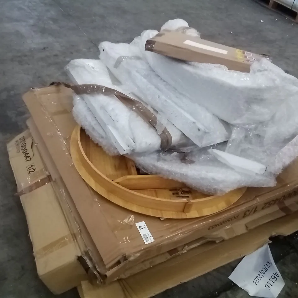 PALLET OF ASSORTED FURNITURE PARTS