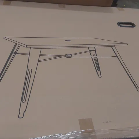 BRAND NEW BOXED BOLERO COMPLETE OUTDOOR TABLE - 120 X 76 X 75CM, LIGHT WOOD EFFECT