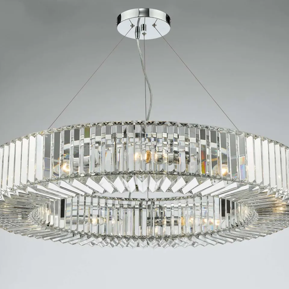 TEYANA 9 LIGHT PENDANT POLISHED CHROME CRYSTAL