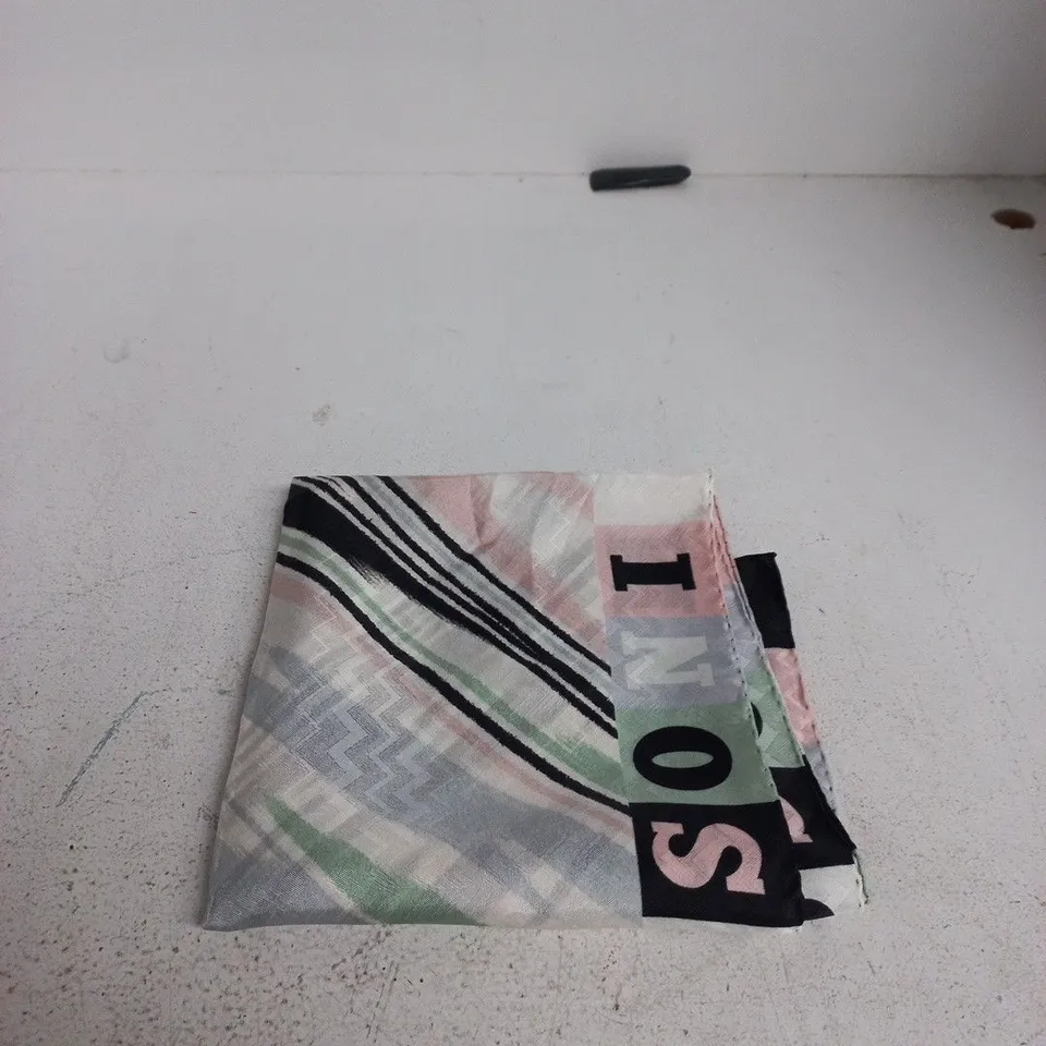 MISSONI SCARF – PASTEL STRIPED WOVEN FABRIC, LABELLED