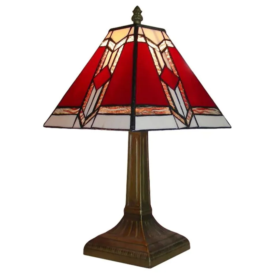 SCHWEIZER 39CM STAIN GLASS TABLE LAMP 