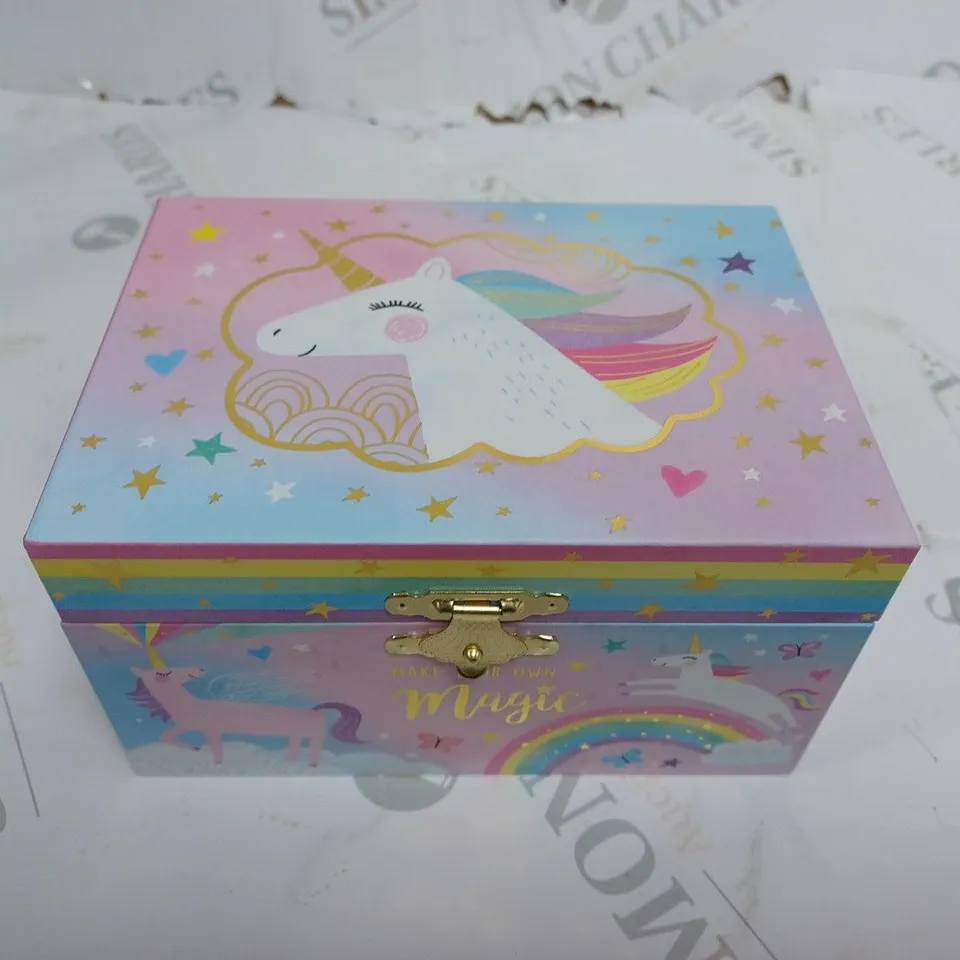 BOXED JEWELKEEPER MUSICAL JEWELRY BOX COTTON CANDY UNICORN