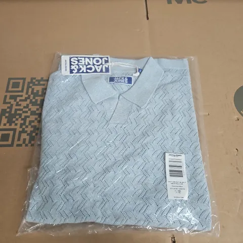 JACK & JONES JORTYLER KNIT SHORT-SLEEVE SPLIT-NECK POLO SHIRT – SIZE UK 14 YEARS