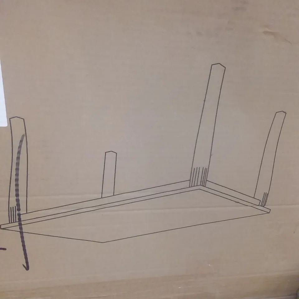 BOXED LARGE DINING TABLE - OAK/IVORY 