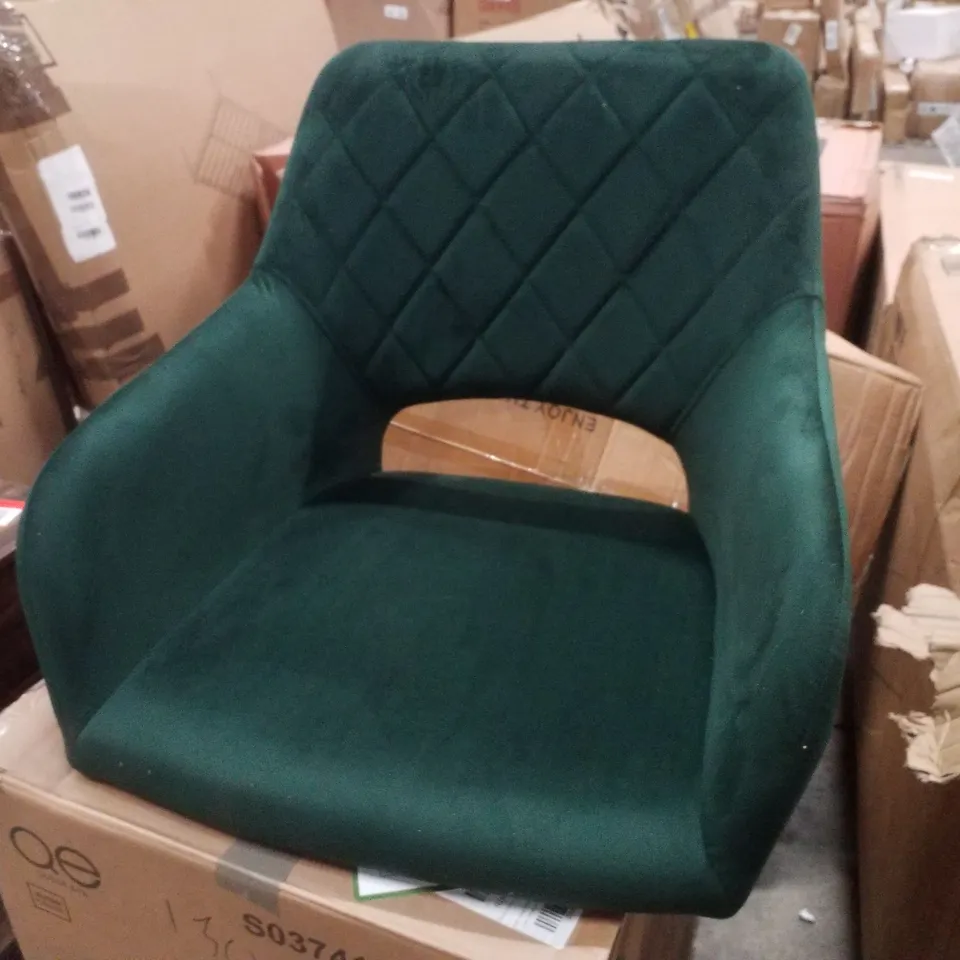 BOXED SET OF 2 STYLISH KIERAN DINING CHAIRS [GREEN VELVET]