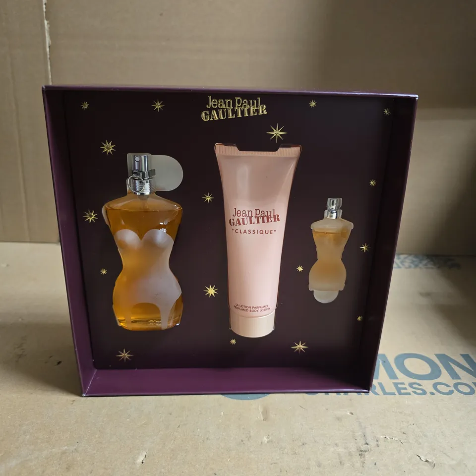 JEAN PAUL GAULTIER EAU DE TOILETTE 50ML, EAU DE TOILETTE 6ML PURSE SPRAY AND PERFUMED BODY LOTION 75ML GIFT SET