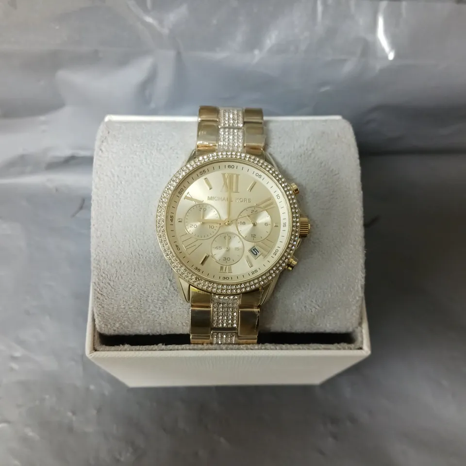 MICHAEL KORS BRYNN CHRONOGRAPH GOLD-TONE STAINLESS STEEL WATCH