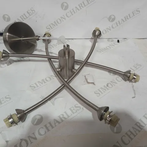 DAR LIGHTING GROUP SEATTLE 6LT SEMI FLUSH CEILING LIGHT - SATIN CHROME AND GLASS - COLLECTION ONLY