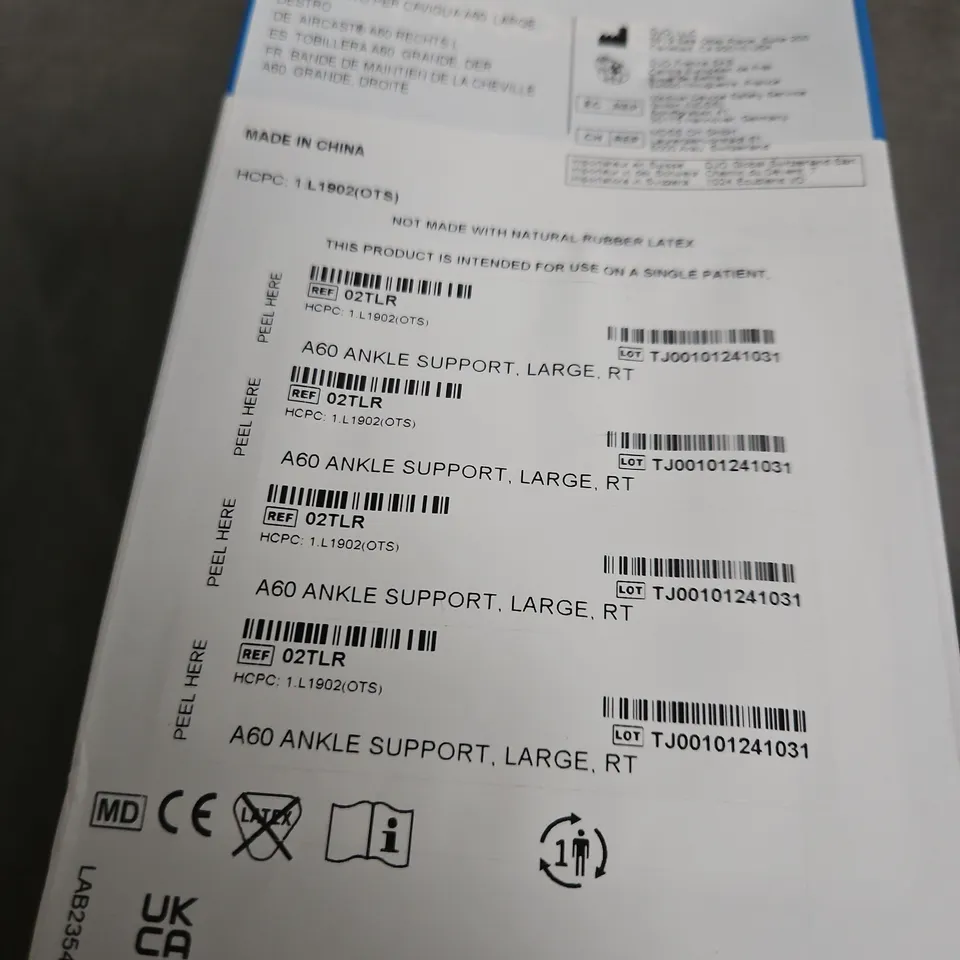 AIRCAST A60 ANKLE SUPPORT, LARGE, RIGHT