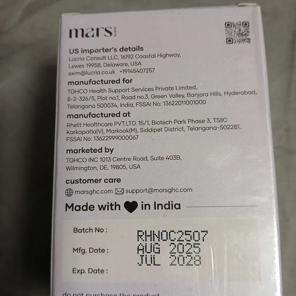 MARS NITRIC OXIDE CAPSULES – DIETARY SUPPLEMENT (60 CAPSULES)