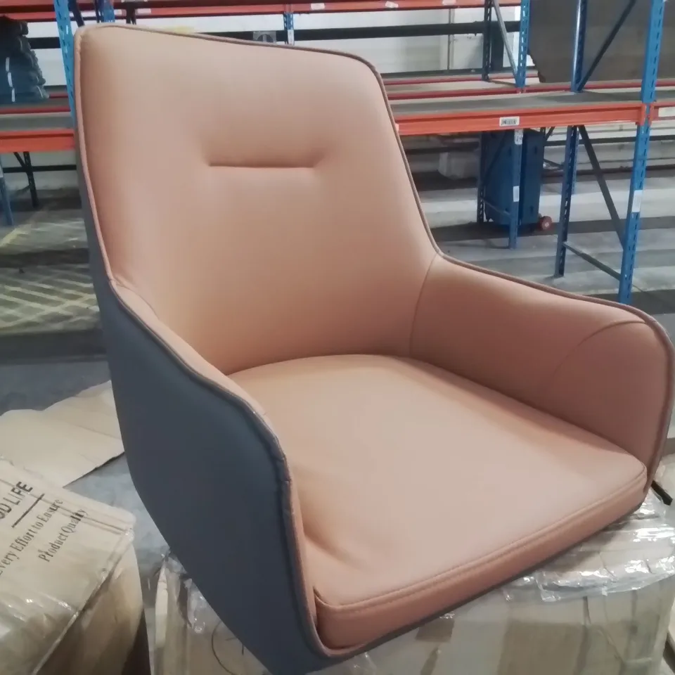 BOXED MAXINE DINING CHAIRS TWO TONE BROWN