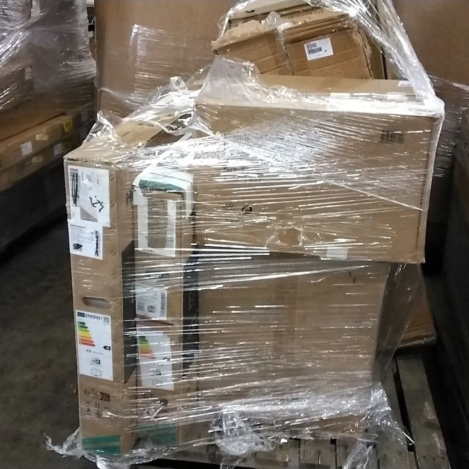 PALLET OF ASSORTED ITEMS INCLUDING HISENSE QLED 4K 55" TV, DAVINA MCCALL FOLDING MAGNETIC BIKE