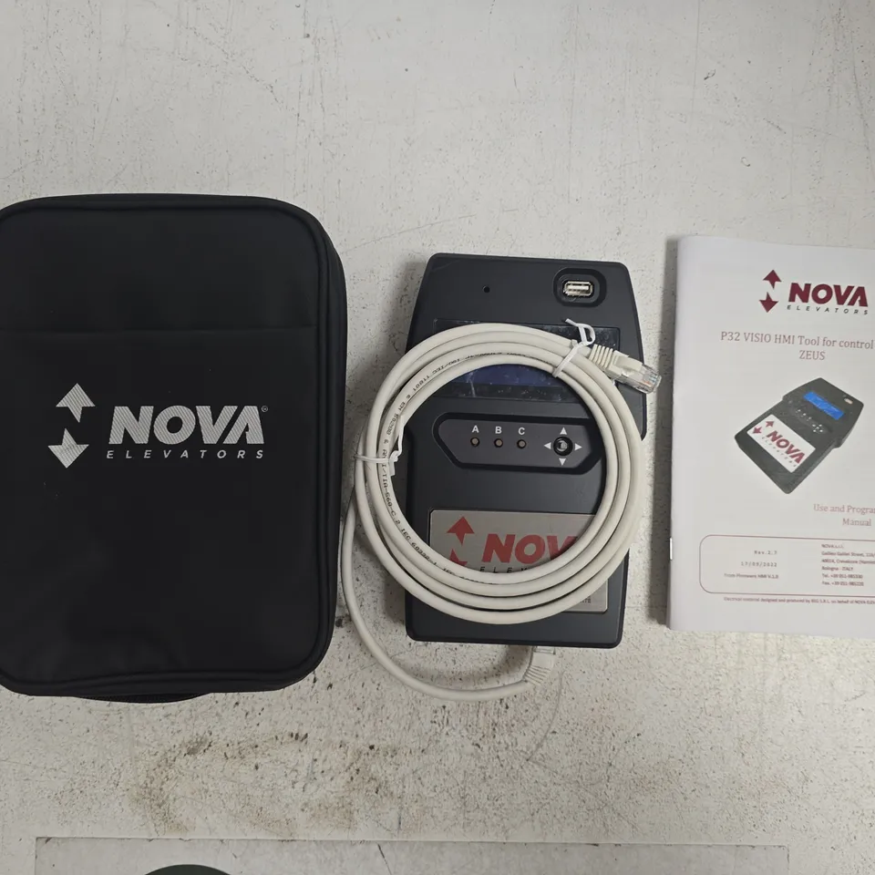 NOVA ELEVATORS P32 VISIO HMI TOOL FOR CONTROL PANEL – WITH CABLE, CASE & MANUAL