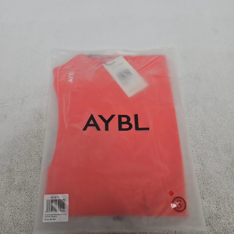 BAGGED AYBL ENHANCE SEAMLESS HALTERNECK TOP – SUMMER ORANGE - SIZE SMALL