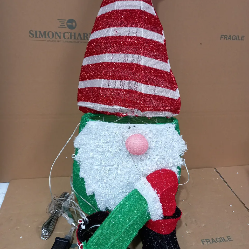 FESTIVE INDOOR OUTDOOR LARGE PRE-LIT GNOME