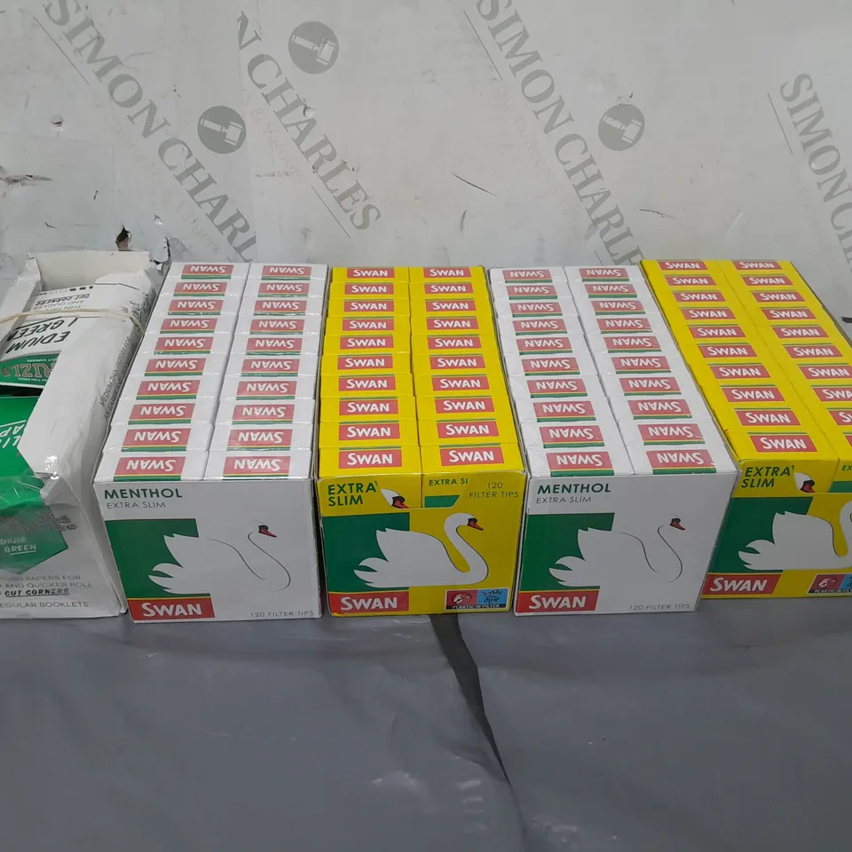 LOT OF ASSORTED SWAN FILTER TIPS AND RIZLA'S