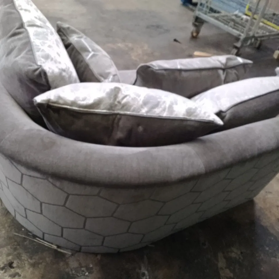  CURVED SOFA SECTION - GREY FABRIC 