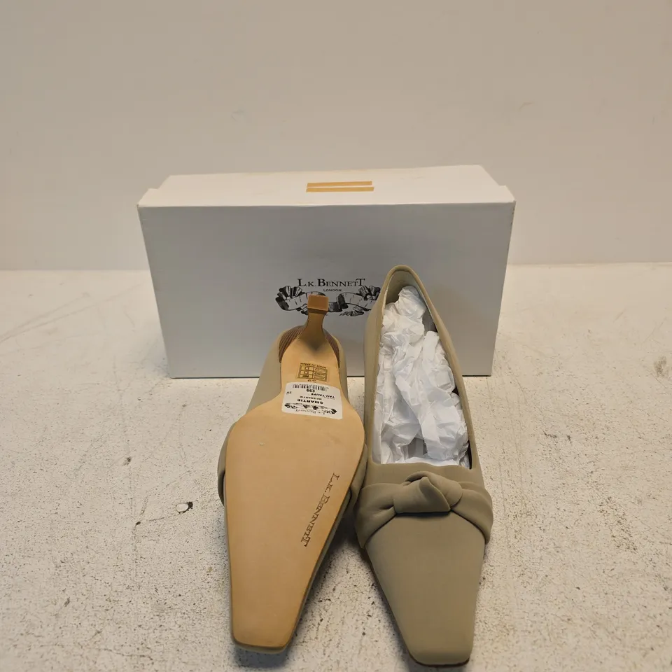 L.K. BENNETT BEIGE KNOT DETAIL HEELS – UK 6 (EU 39) – BOXED