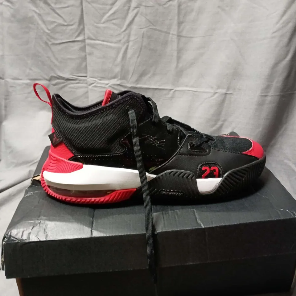JORDAN - STAY LOYAL 2 - MEN’S SNEAKERS – BLACK & RED WITH JUMPMAN OUTSOLE - UK MEN'S SIZE 10