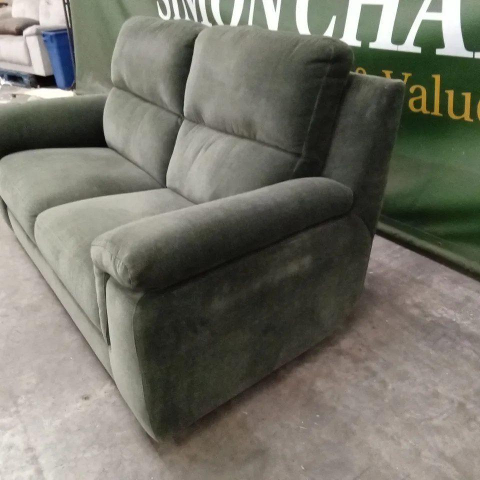 QUALITY DESIGNER ITALIAN MADE FLORENCE 2 SEATER FABRIC UPHOLSTERED SOFA - GREEN