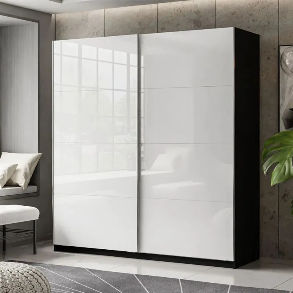 BOXED/WRAPPED LALEH 2 DOOR MANUFACTURED WOOD WARDROBE (7 ITEMS)