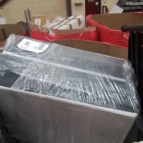 PALLET CONTAINING VARIOUS ASSORTED BOXED HOUSEHOLD ITEMS TO INCLUDE: SOFA/DAYBED,POP UP TENTS, ETC.