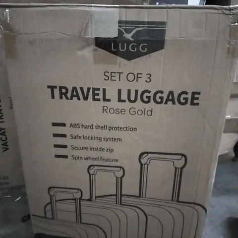 BOXED SET OF 3 TRAVEL LUGGAGE ROSE GOLD
