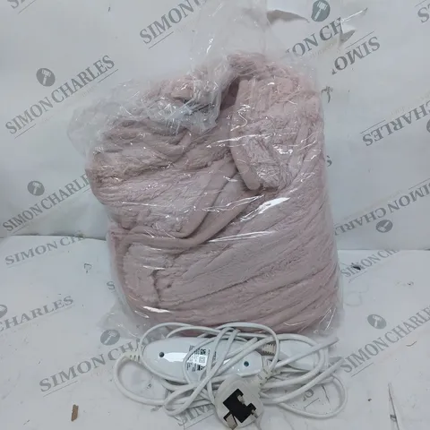 COZEE HOME FAUX FUR HEATED THROW IN PINK
