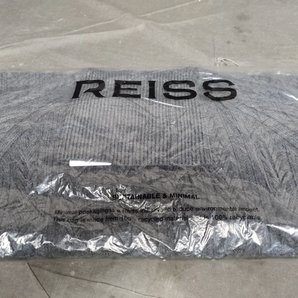 REISS DARTFORD-LS ROLL NECK JUMPER – MID GREY MELANGE, UK L