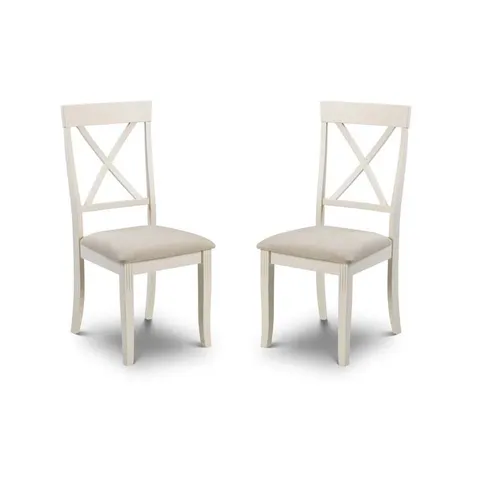 BOXED SET OF 2 CONKLIN UPHOLSTERED DINING CHAIRS - IVORY (1 BOX)