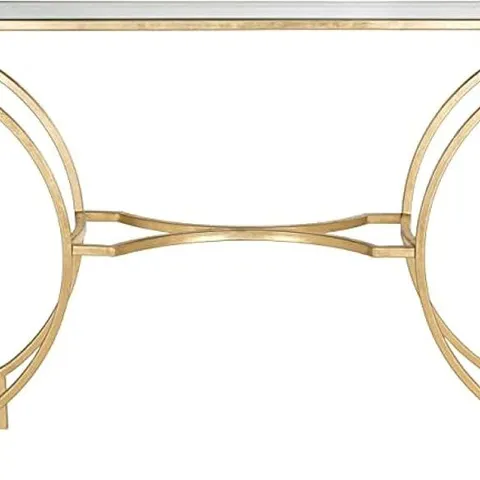 BOXED SAFAVIEH ARIANNA METAL CONSOLE, 101x30x90cm - GOLD/GLASS (1 BOX)