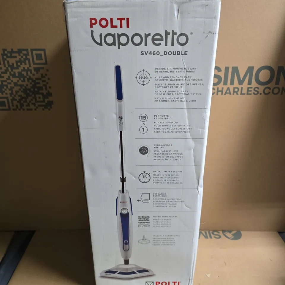 BOXED POLTI VAPORETTO SV460 DOUBLE STEAM MOP