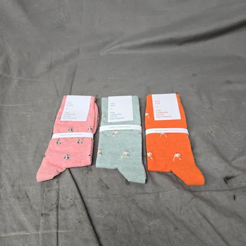 THE LONDON SOCK EXCHANGE X3 ASSORTED PAIRS OF SOCKS