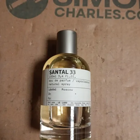 LE LABO SANTAL 33 EAU DE PARFUM 100 ML BOTTLE