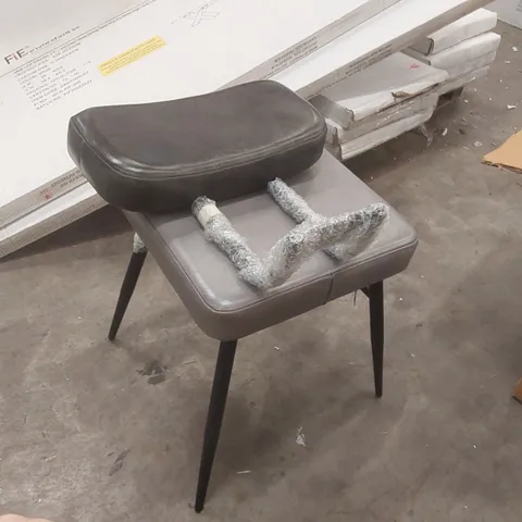 BOXED SET OF 2 LOUISE GENUINE LEATHER DINING CHAIRS