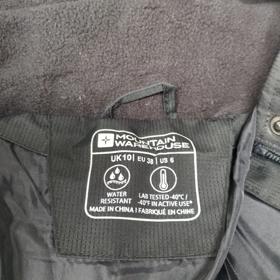 MOUNTAIN WAREHOUSE BLACK UK 10 HOODED COAT
