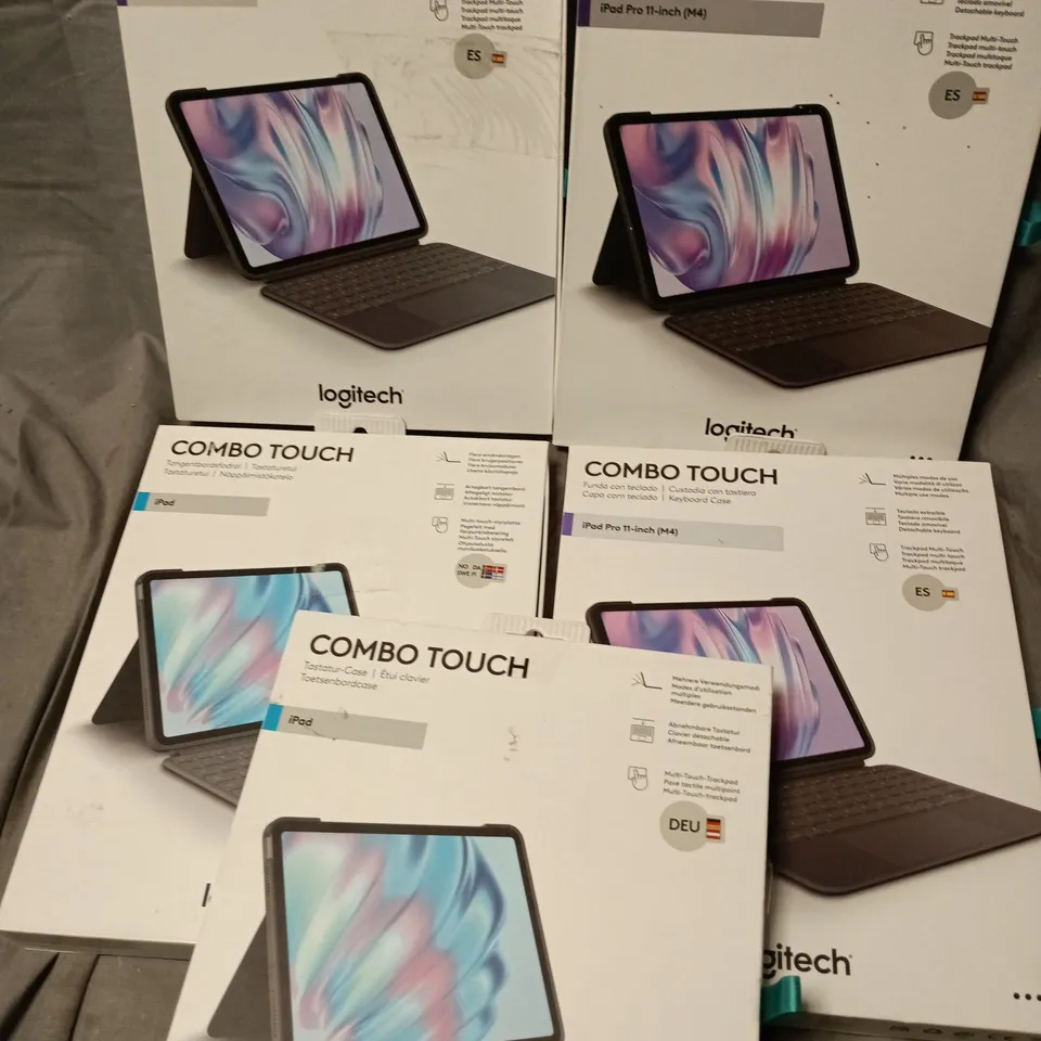 5 X BOXED LOGITECH COMBO TOUCH IPAD PRO TABLET CASES (ASSORTED LAYOUTS) 