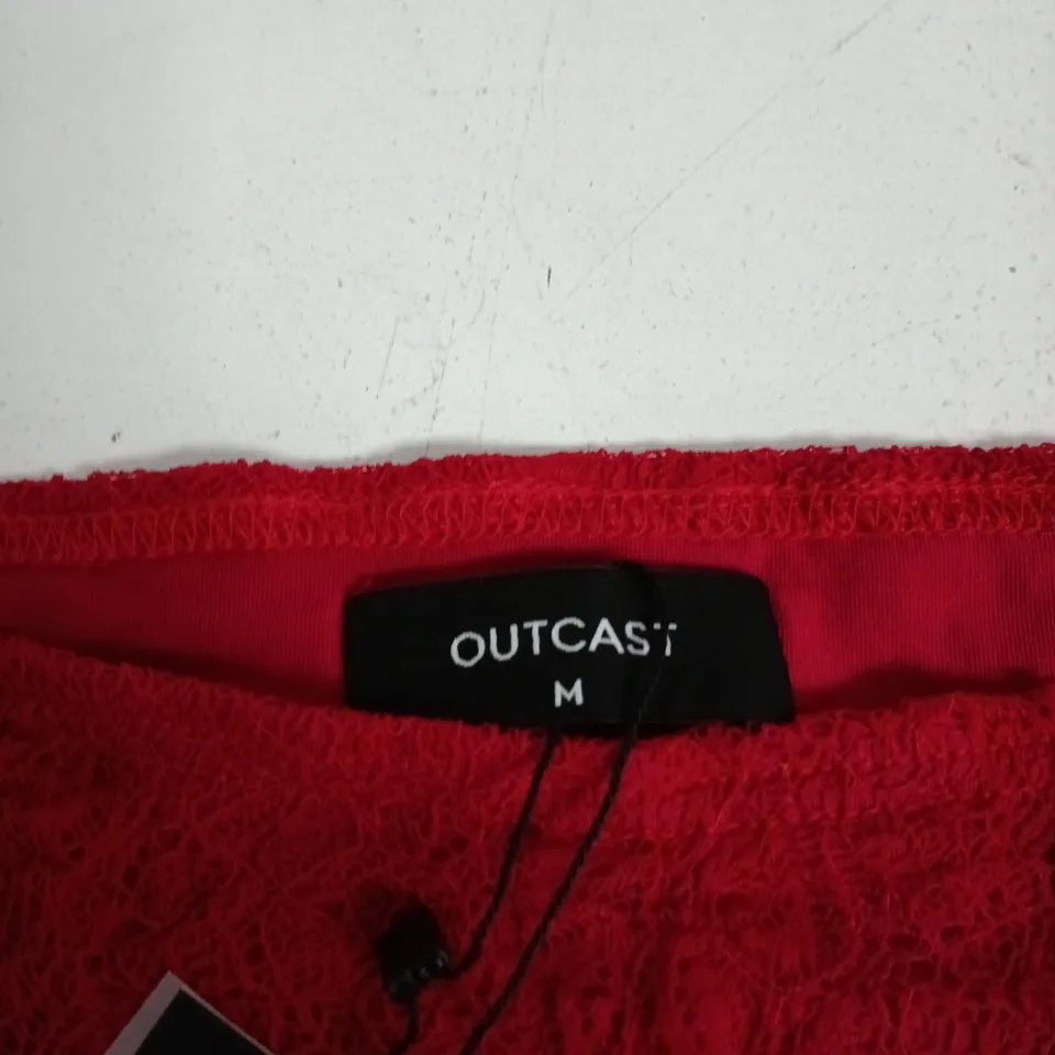 OUTCAST RED LACE GARMENT – WOMEN'S CLOTHING, SIZE M