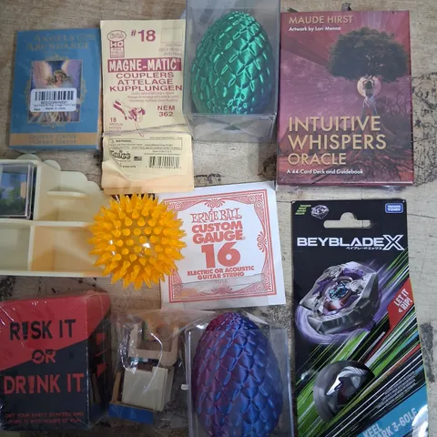 TOTE OF ASSORTED TOYS AND ACCESSORIES TO INCLUDE;