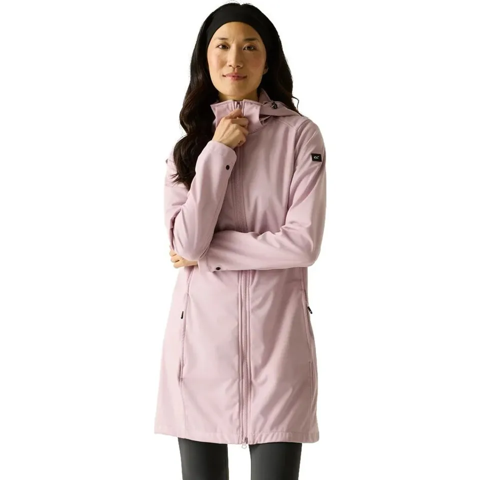 REGATTA WOMENS CARISBROOKE WATERPROOF SOFTSHELL JACKET POWDER LILAC UK 14 TAGGED