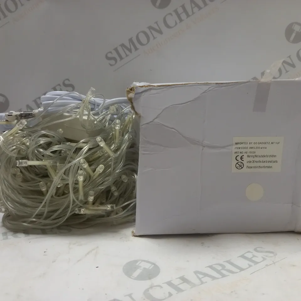BOX OF APPROX 50 UNBRANDED 200LED LIGHTS IN WHITE