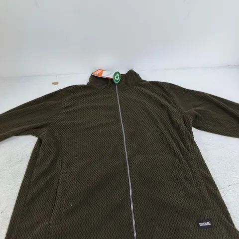 REGATTA GREAT OUTDOORS DARK KHAKI FLEECE JACKET WITH FULL ZIP – UK 18 (EU 46)