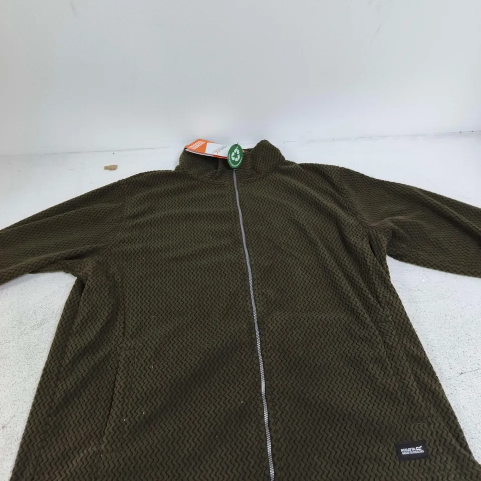 REGATTA GREAT OUTDOORS DARK KHAKI FLEECE JACKET WITH FULL ZIP – UK 18 (EU 46)