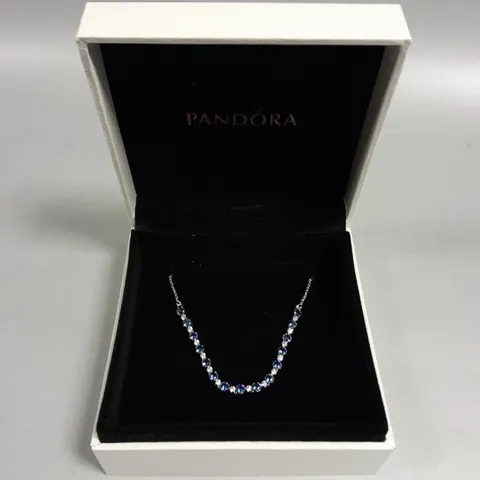 PANDORA BLUE AND CLEAR SPARKLE SLIDER BRACELET