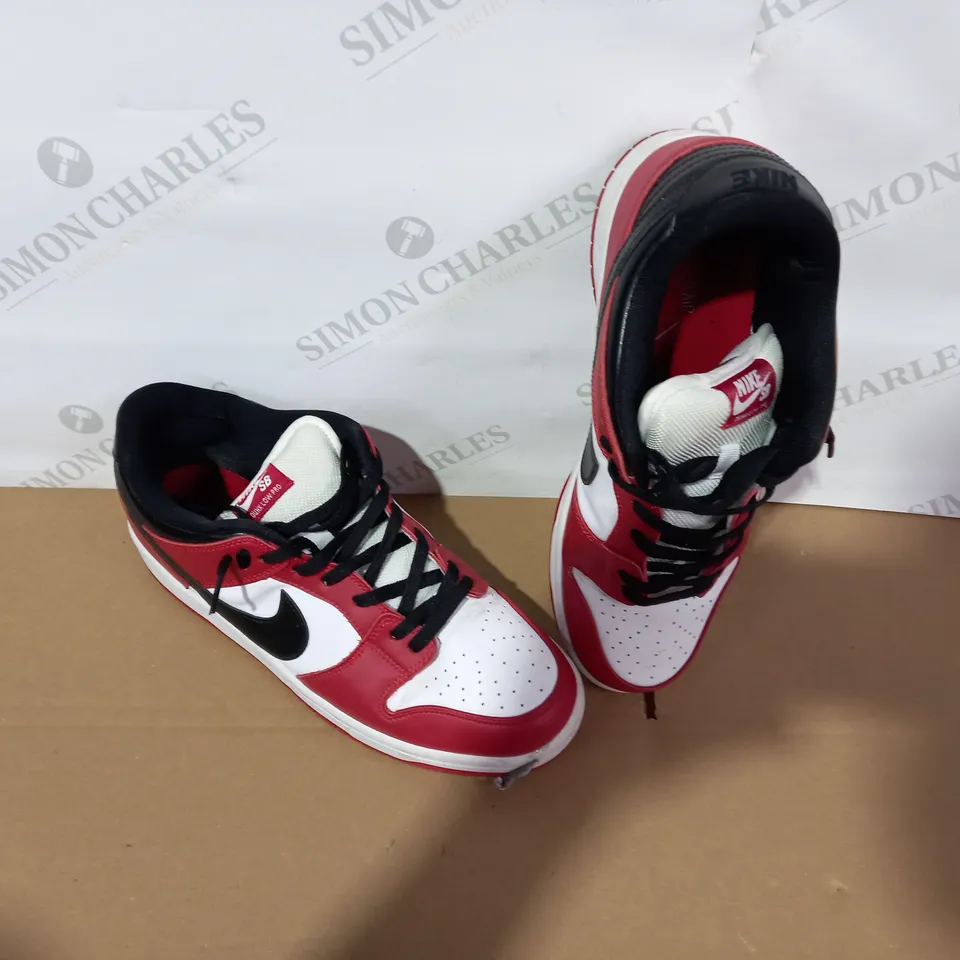 PAIR OF NIKE BLACK/WHITE/RED HIGHTOPS SIZE9.5