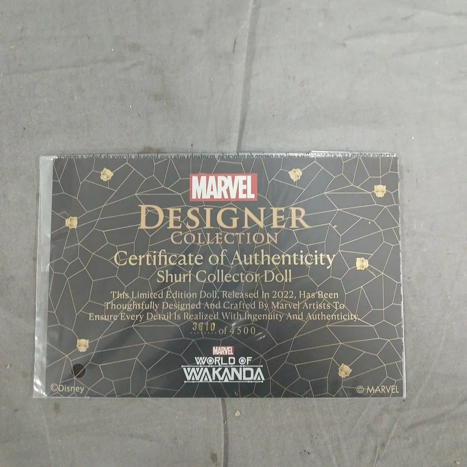MARVEL DESIGNER COLLECTION WORLD OF WAKANDA LIMITED EDITION SHURI DOLL - 3610 OF 4500
