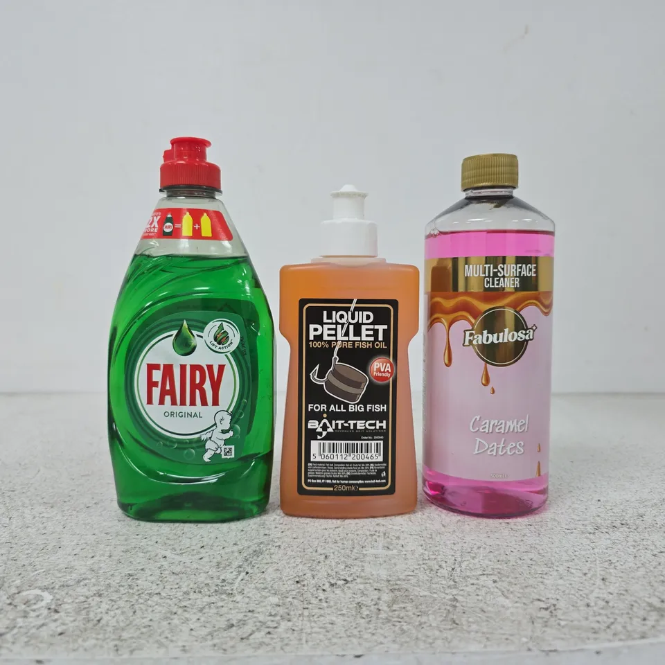 APPROXIMATELY 10 ASSORTED HOUSEHOLD ITEMS TO INCLUDE FAIRY WASHING UP LIQUID, ETC