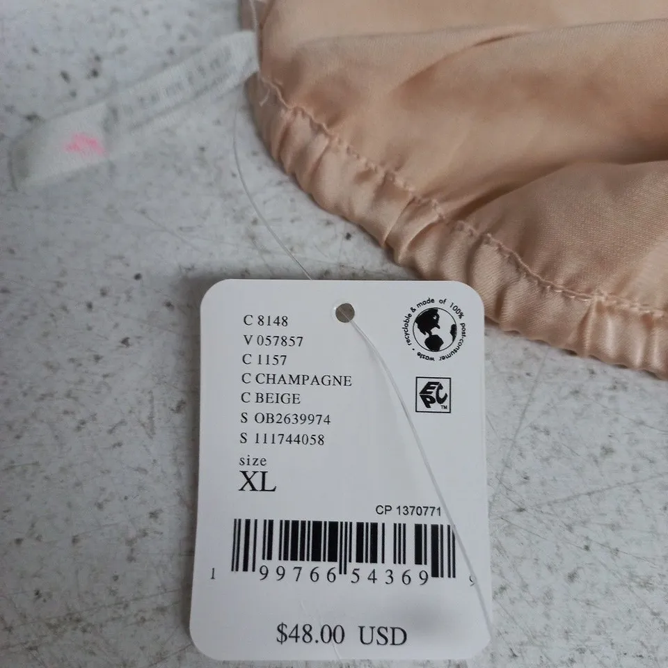 INTIMATELY BEIGE SATIN SLIP WITH LACE TRIM, WOMEN'S XL