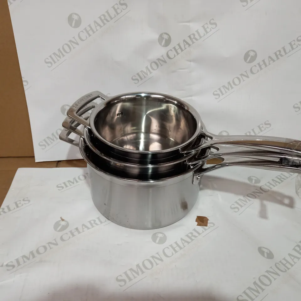 LE CREUSET STAINLESS STEEL SAUCEPAN SET